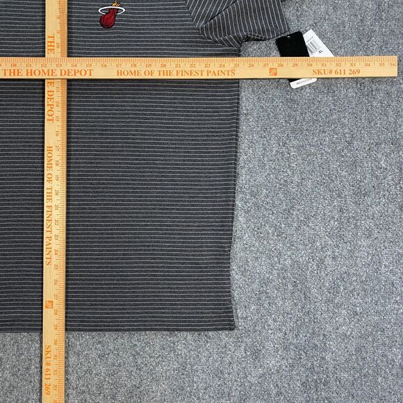 Miami Heat Antigua Striped Polo Adult X-Large XL Gray Embroidered NBA Basketball - Picture 11 of 16